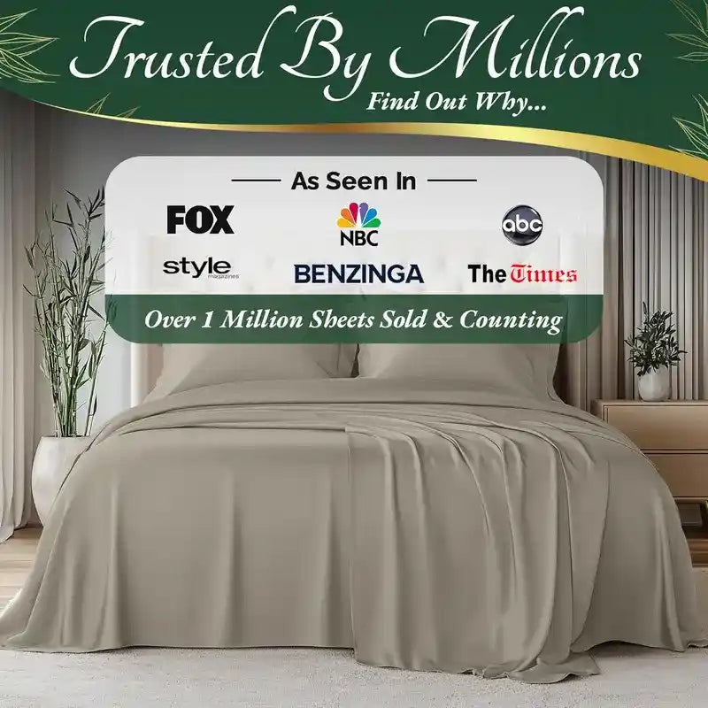 100% Bamboo Sheets with Anti-Slip Bands
