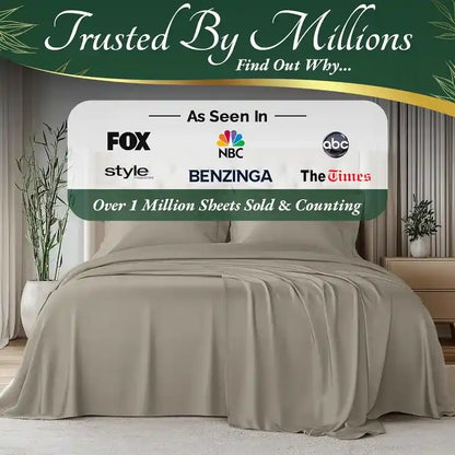 100% Bamboo Sheets with Anti-Slip Bands