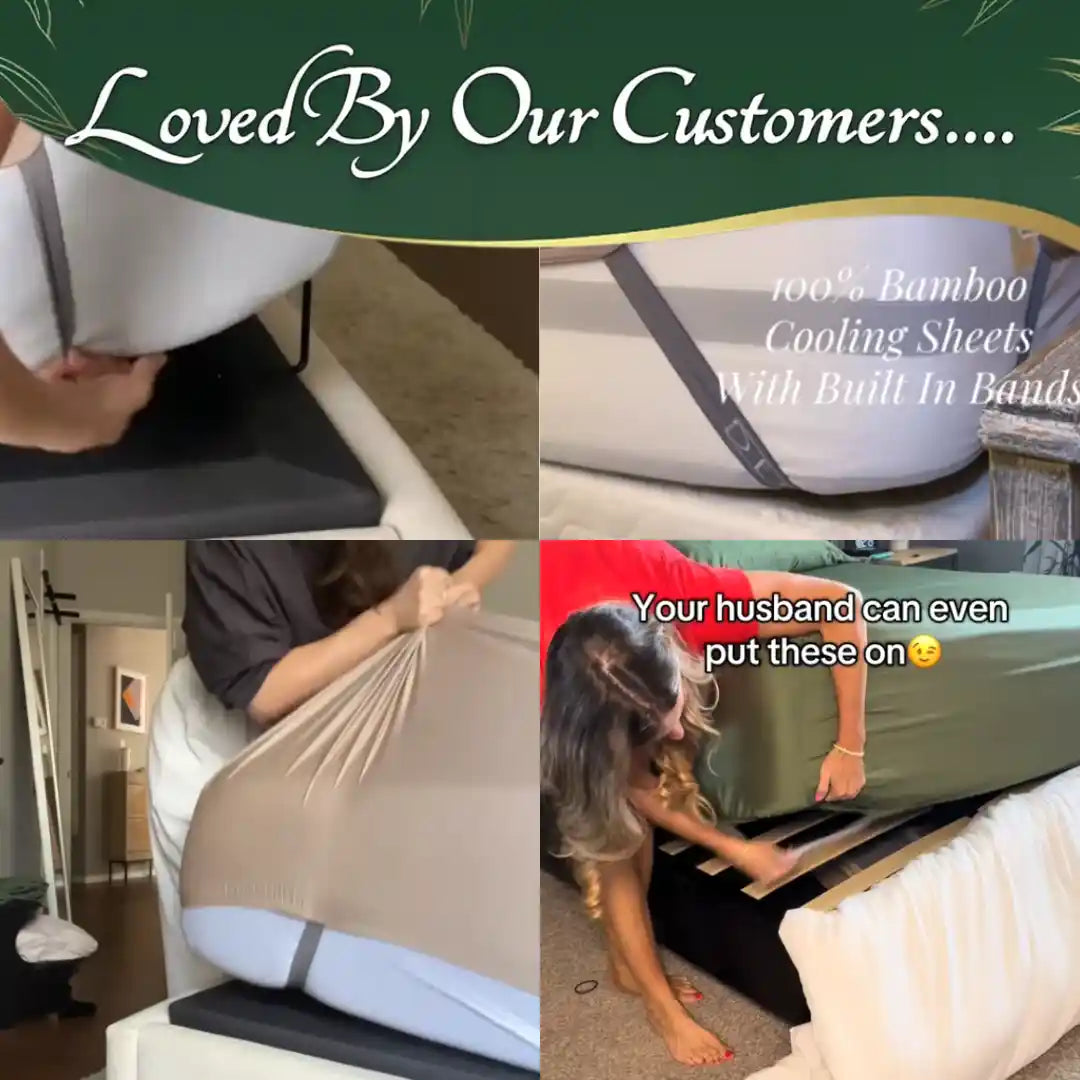100% Bamboo Sheets with Anti-Slip Bands